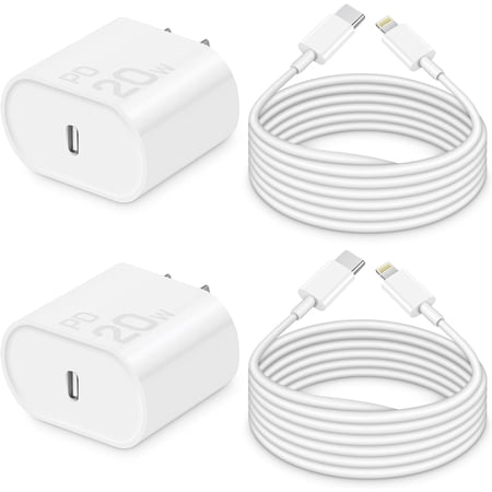 i Phone Charger 10 Ft Fast Charging?MFi-Certified? 2-Pack 20W PD Fast Charger with 6Ft Fast Charging Cable, Type C Fast Charging Block & Fast Charger Cord for IP 14/13/12/11, i Pad & More price history and forecast - FJAONEM