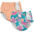 thumbnail image 1 of i Play (2 Pack) Girls Reusable Absorbent Baby Swim Diapers - Swimming Suit Bottom | No Other Diaper Necessary Aqua Tropical Fruit Floral and Coral 6 Months, 1 of 7