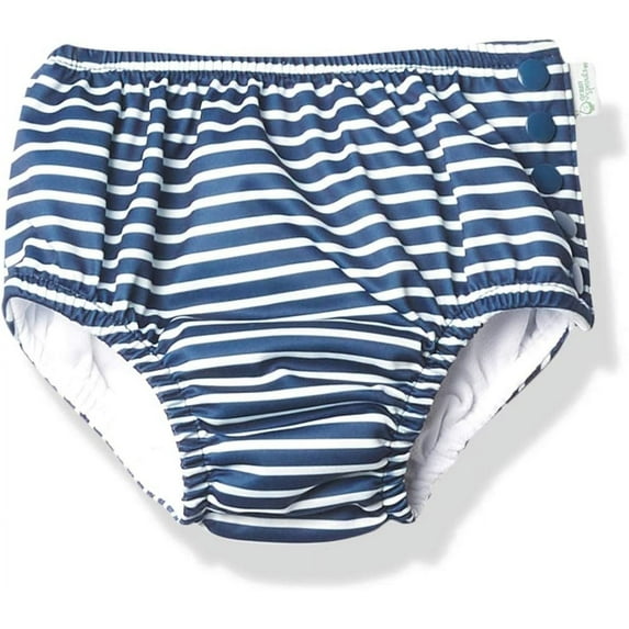 i Play Boys Reusable Absorbent Baby Swim Diapers Navy Stripe 12 Months