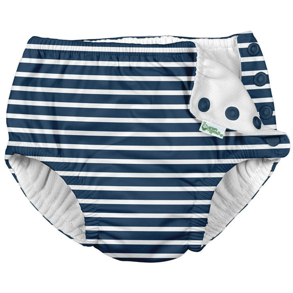 i Play Boys Reusable Absorbent Baby Swim Diapers Navy Stripe 6 Months
