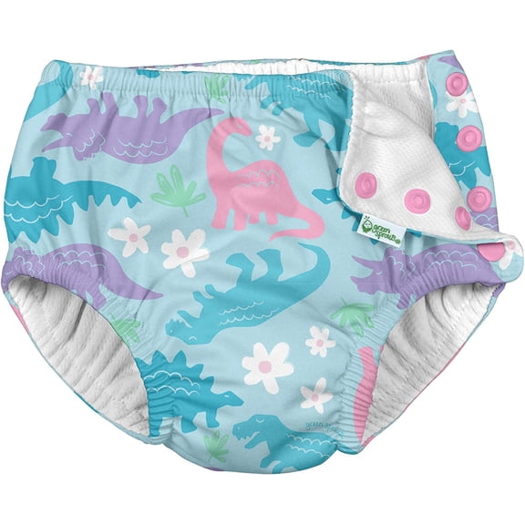 i Play Girls Reusable Absorbent Baby Swim Diapers Aqua Dinosaurs 6 Months