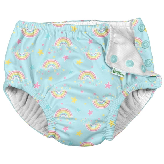 i Play Girls Reusable Absorbent Baby Swim Diapers Rainbow Stripe 18 Months