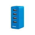 thumbnail image 1 of i.Sound 4 USB Wall Charger Pro - Power adapter - 2.1 A - 4 output connectors (USB) - on cable: Micro-USB, mini-USB - blue, 1 of 3