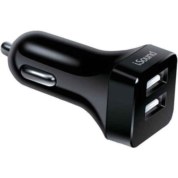 i.Sound ISOUND-6857 2.4-Amp Dual-USB AC and Car Charger with microUSB Cable