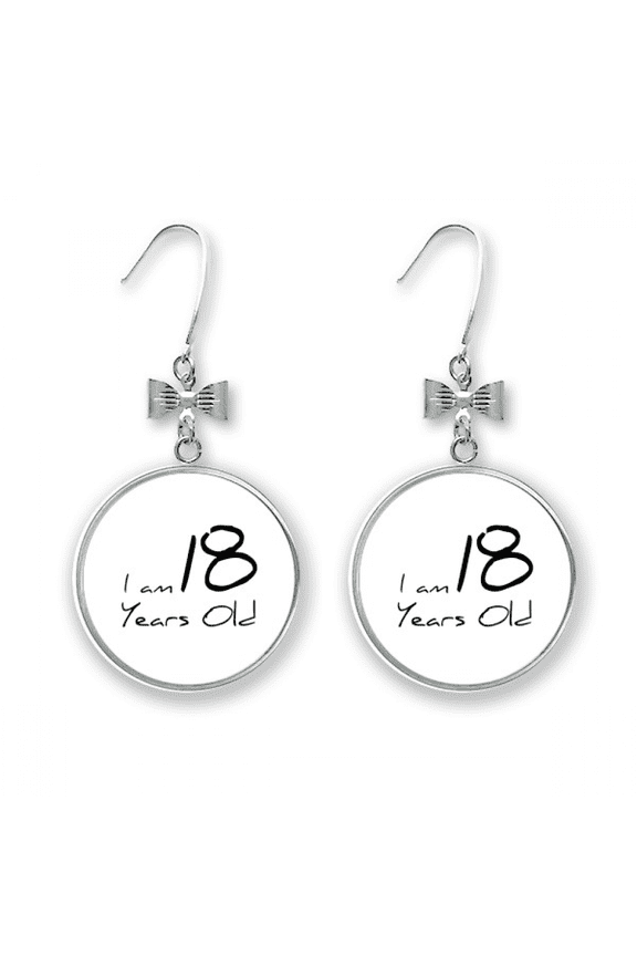 i am 18 old age young bow earrings drop stud pierced hook