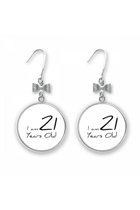 i am 21 years old age young bow earrings drop stud pierced hook