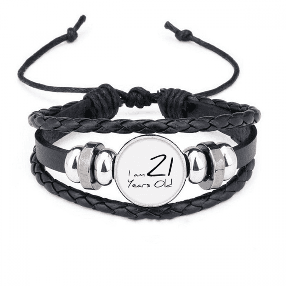 i am 21 years old age young bracelet braided leather woven wristband