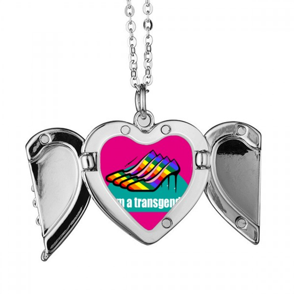 i am a bisexual lgbt rainbow angel wings necklpendant fashion