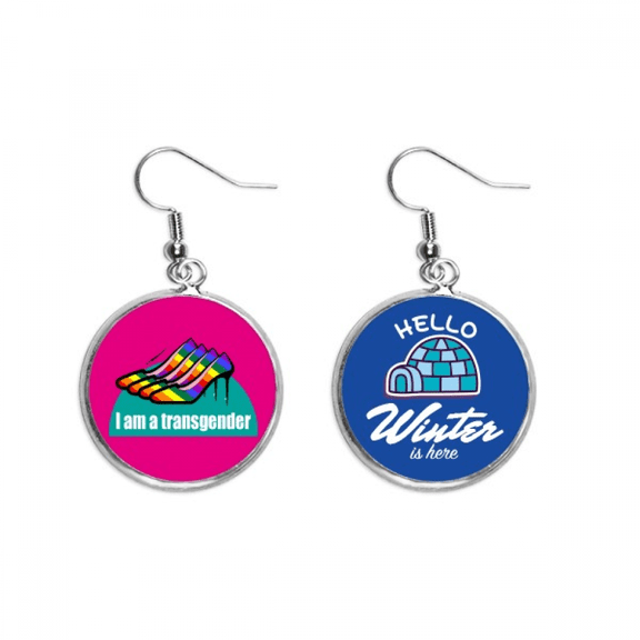 i am a bisexual lgbt rainbow dangle drop winter ice earring jewelry