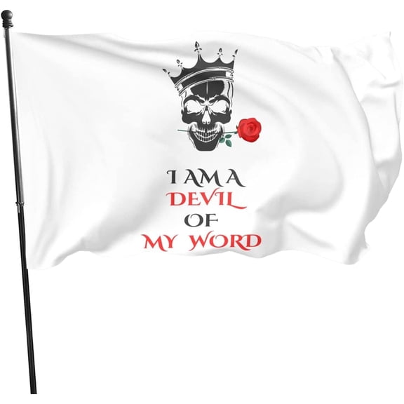 i am a devil of my word Slogan 3x5 Ft Outdoor Banner House Courtyard Garden Decor Flag