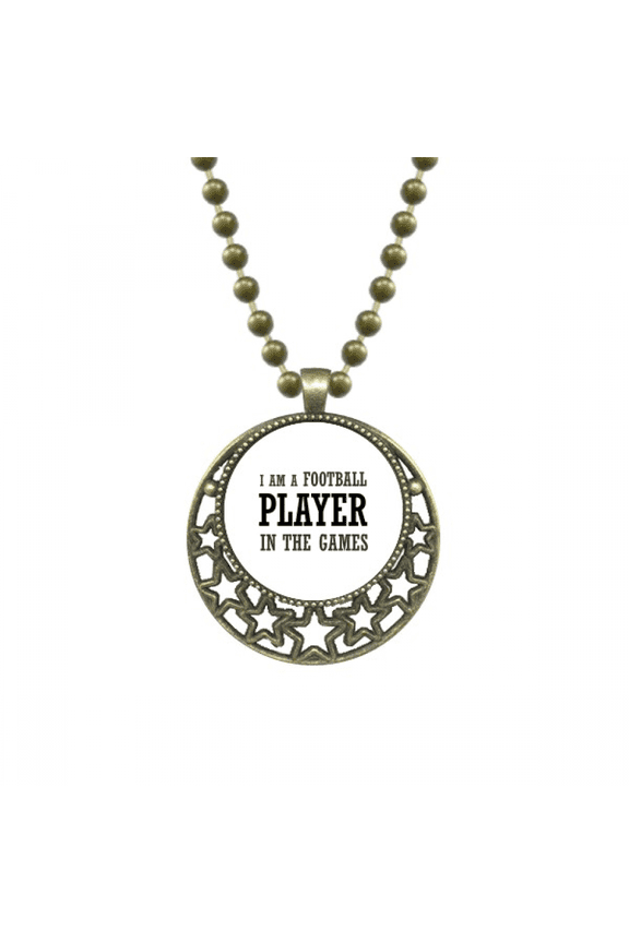 i am a football player in the games pendant star necklmoon chain jewelry