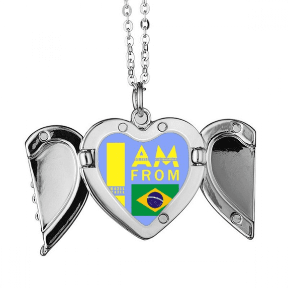i am from brazil art deco fashion angel wings necklpendant fashion