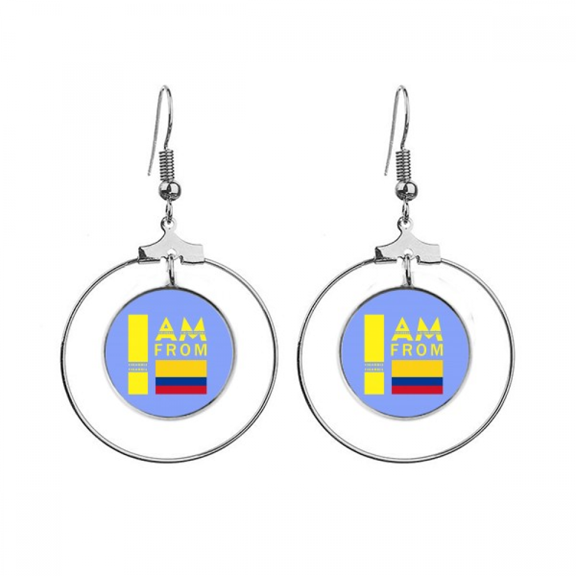 i am from colombia art deco fashion earrings dangle hoop jewelry drop circle