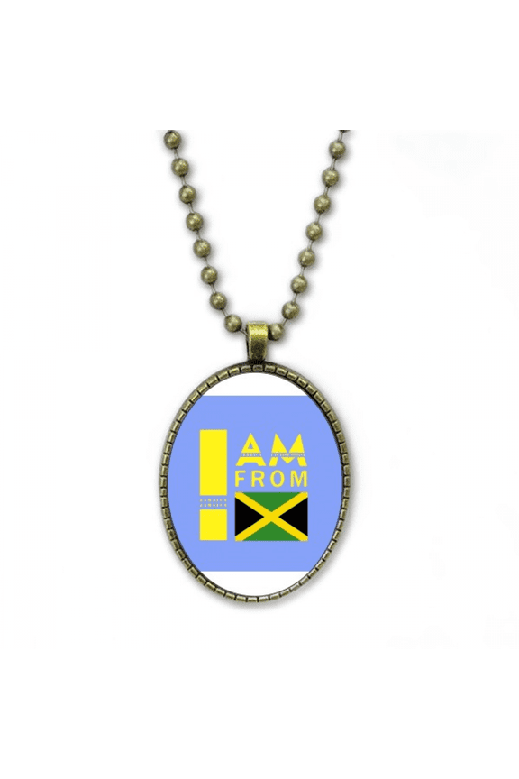 i am from jamaica art deco fashion necklace vintage chain bead pendant jewelry collection