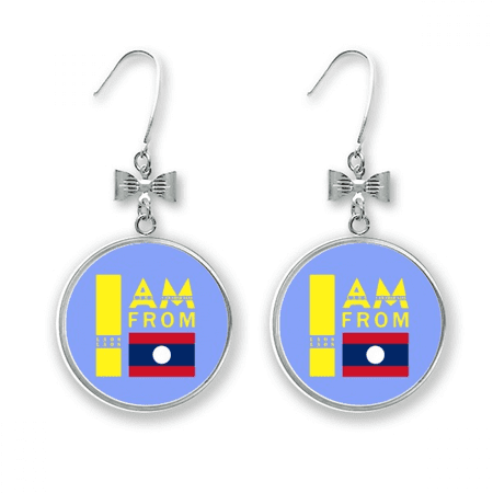i am from laos art deco fashion bow earrings drop stud pierced hook