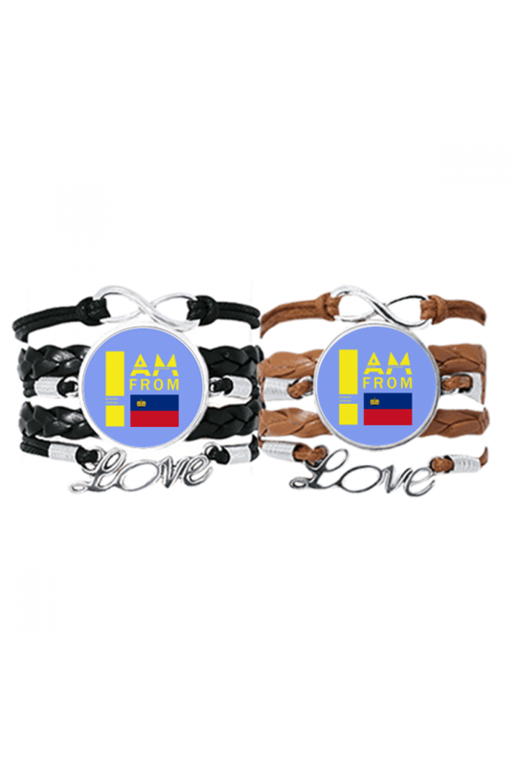 i am from liechtenstein art deco fashion bracelet hand strap leather wristband double set