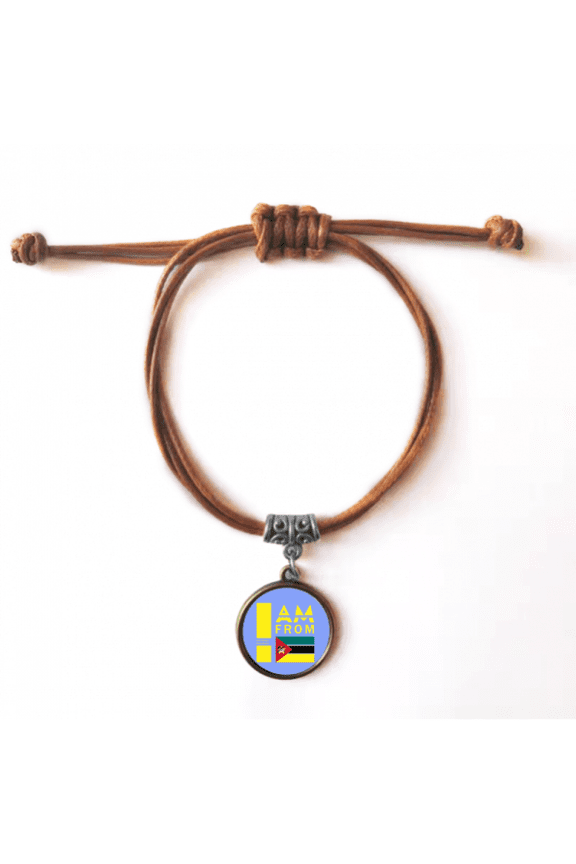 i am from mozambique bracelet leather hide wristband brown jewelry