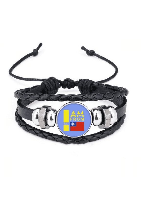 i am from myanmar art deco fashion bracelet braided leather woven wristband