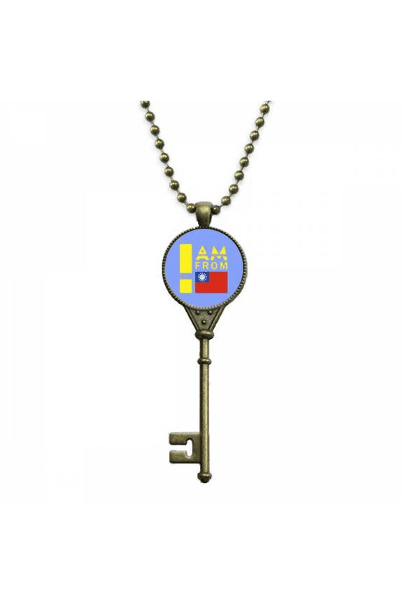 i am from myanmar art deco fashion key necklace pendant tray embellished chain