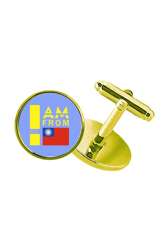 i am from myanmar art deco fashion studded business metal cufflinks en