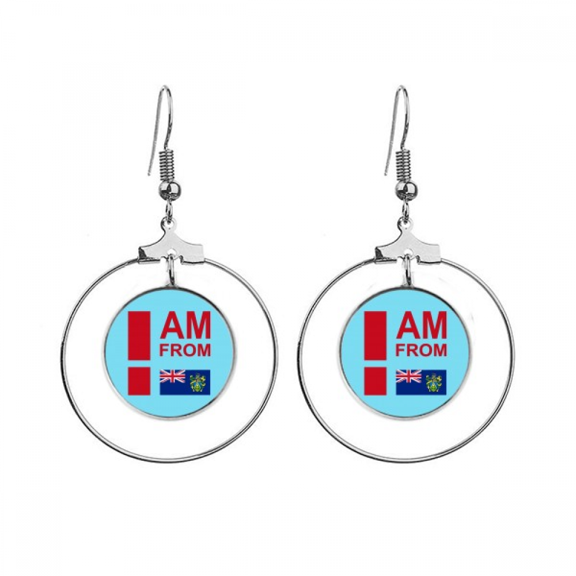 i am from pitcairn islands earrings dangle hoop jewelry drop circle