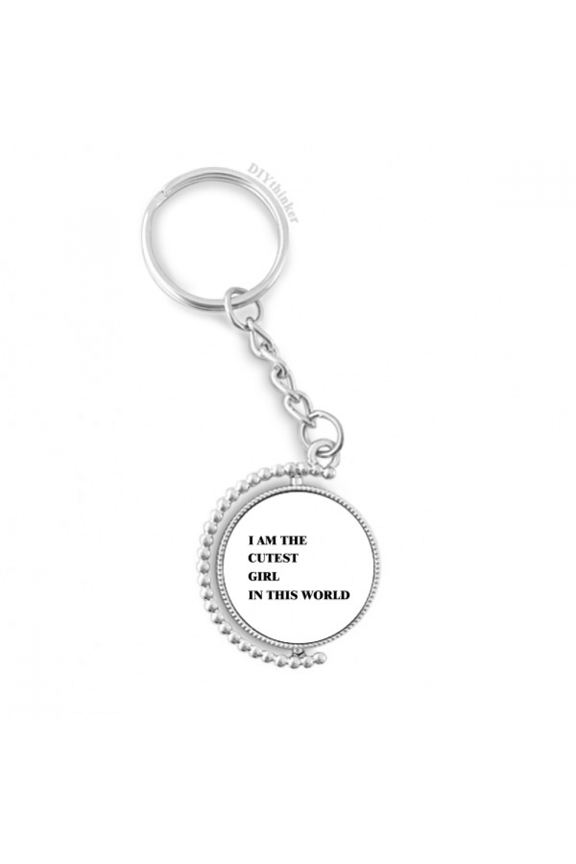 i am the cutest girl rotatable keyholder disc accessories chain clip
