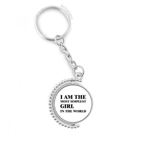 i am the simplest girl rotatable keyholder disc accessories chain clip