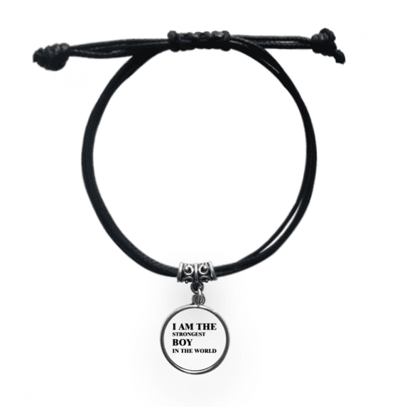 i amthe strongest boy bracelet leather wristband black jewelry