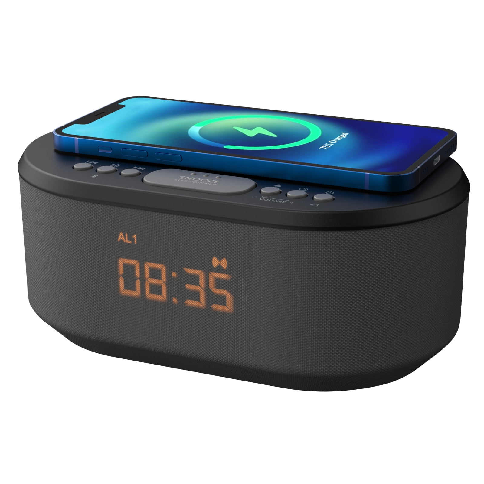 ibox Dawn Bedside Alarm Clock Radio with Bluetooth Speaker, Wireless