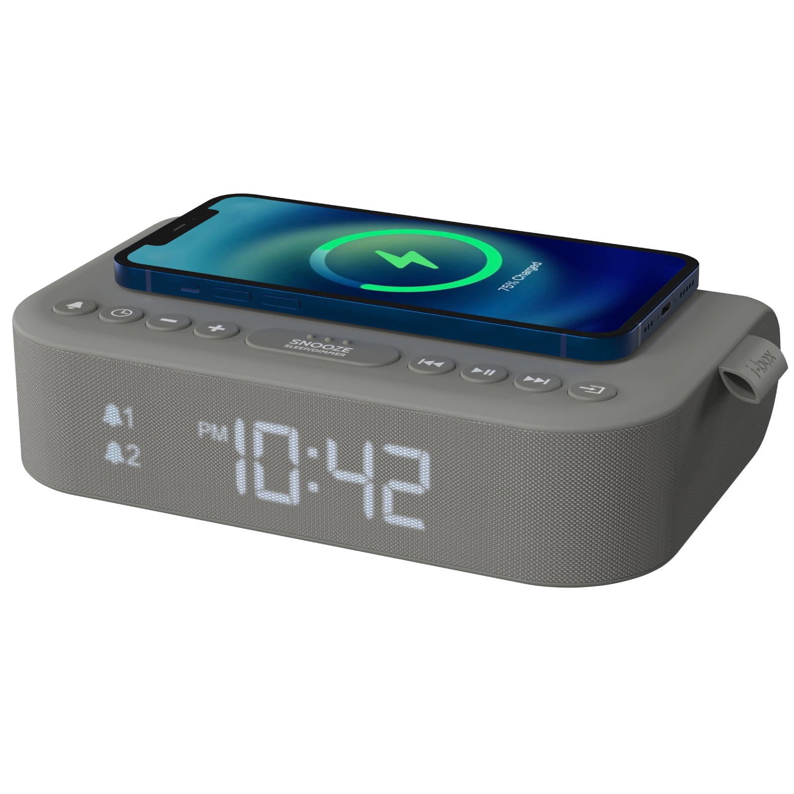 ibox Slumber Digital Clock Radio, Wireless Charging, Stereo Speaker