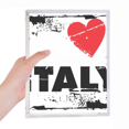 thumbnail image 1 of i love italy word love heart square notebook loose diary refillable journal statiry, 1 of 3