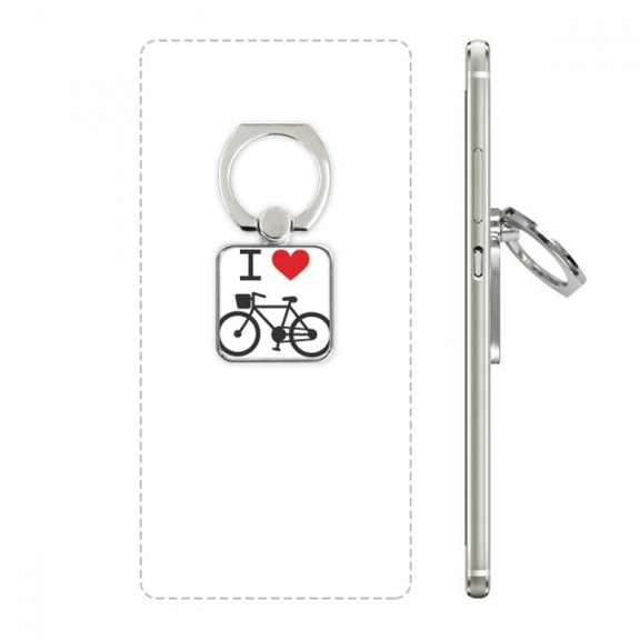 i love red heart bicycle pattern square cell ph stand holder bracket universal support
