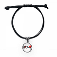 thumbnail image 1 of i love turkey world flag heart bracelet leather wristband black jewelry, 1 of 4