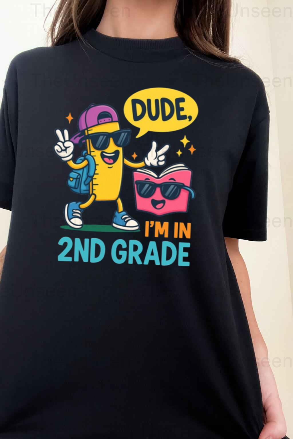 i’m in 2nd Grade Funny Cool Ruler and Book Back to School T-Shirt up to ...