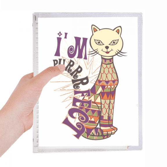 i'm perfect slogan colorful cat animal notebook loose diary refillable journal statiry