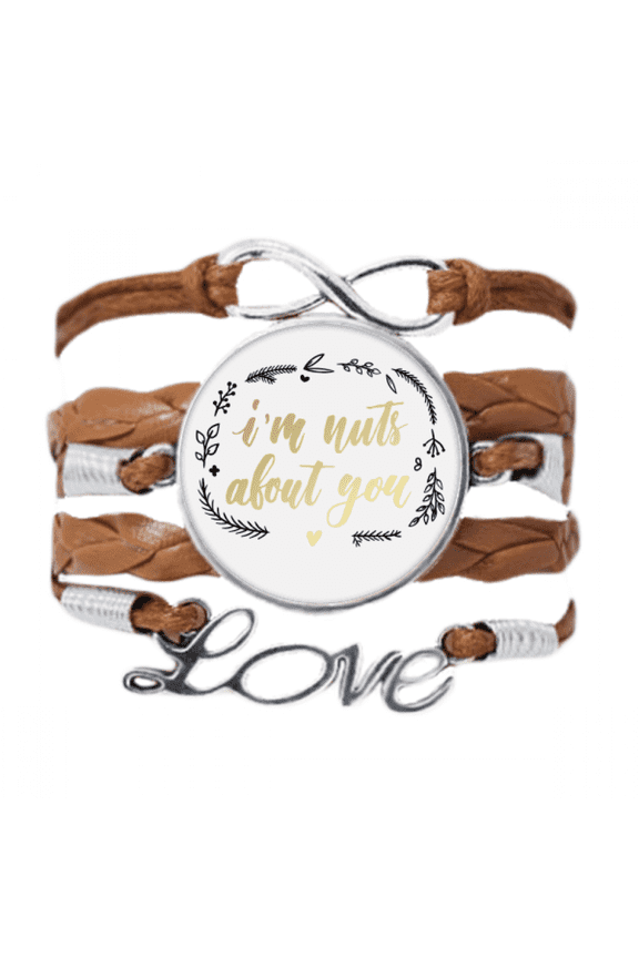 i'n nuts about you quote style bracelet love chain ornament wristband