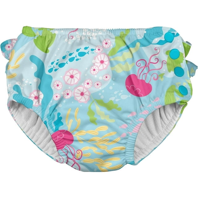 i play. Baby Snap Reusable Swim Diaper for Boys or Girls 3T Aqua Coral Reef Walmart