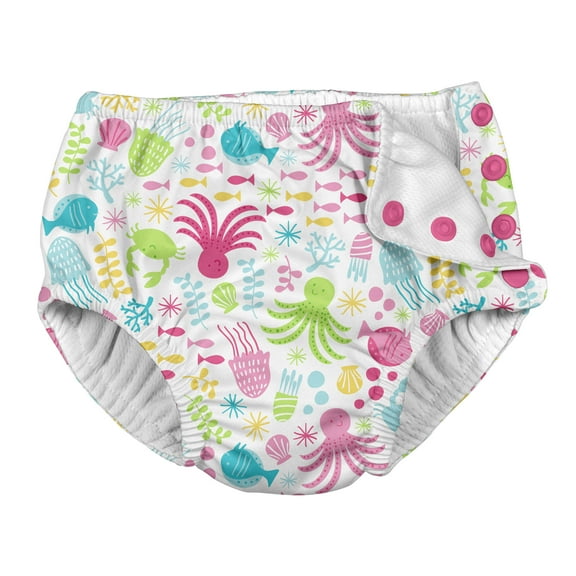 i play. Baby and Toddler Girls Snap Reusable Absorbent Swimsuit Diaper