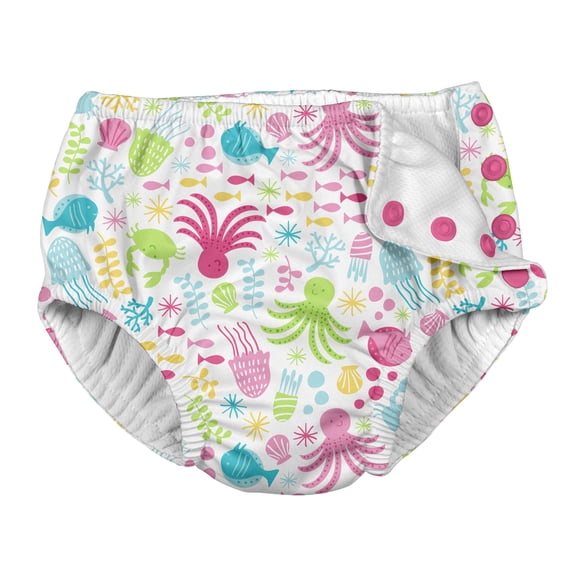 i play. Baby and Toddler Girls Snap Reusable Absorbent Swimsuit Diaper