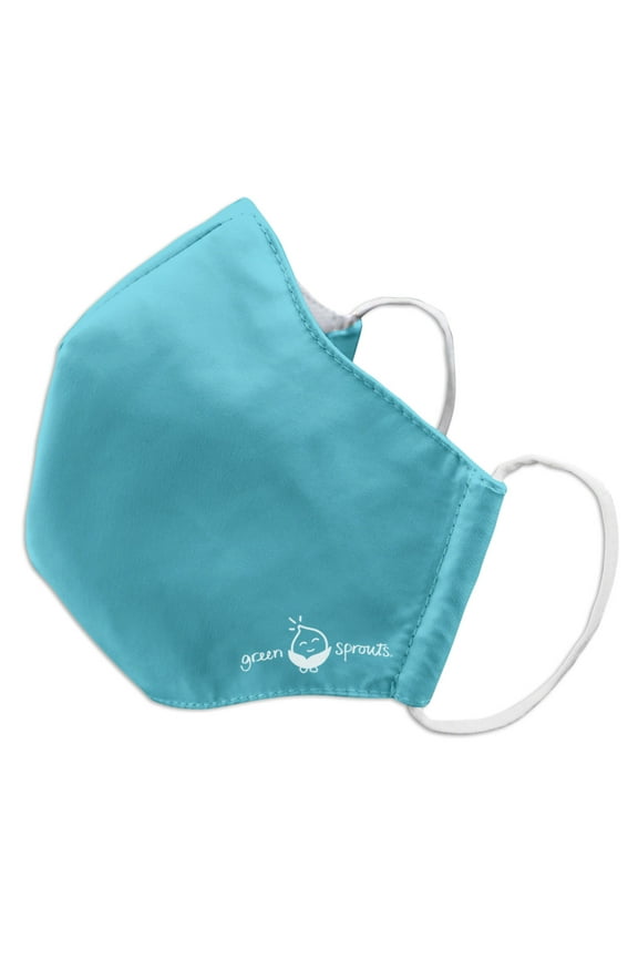 by green sprouts Reusable Cloth Face Mask and Storage Bag with Carbon Filter and Water-Resistant Teen / Adult Medium Aqua