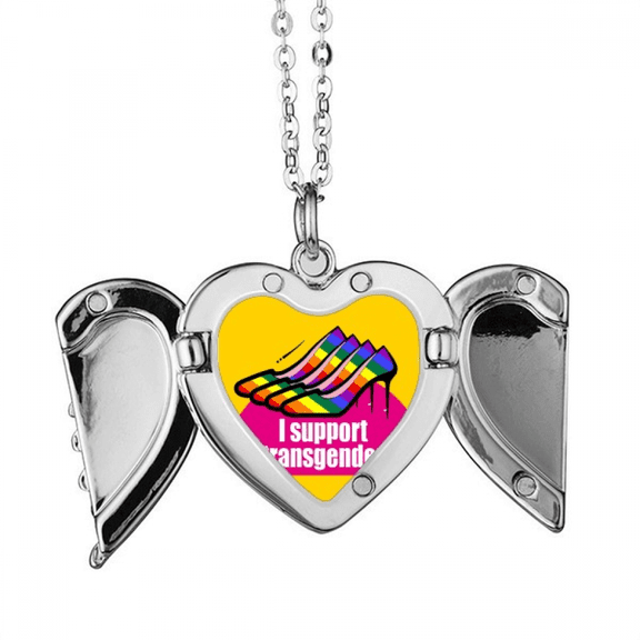 i support bisexuals lgbt rainbow angel wings necklpendant fashion