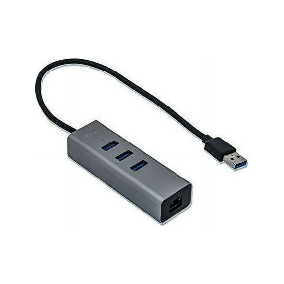 i-tec USB 3.0 Metal HUB 3 Port + Gigabit Ethernet Adapter with Cable 28 cm U3METALG3HUB