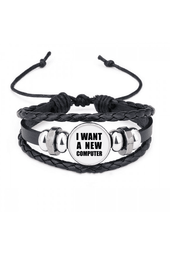 i want a new computer bracelet braided leather woven wristband