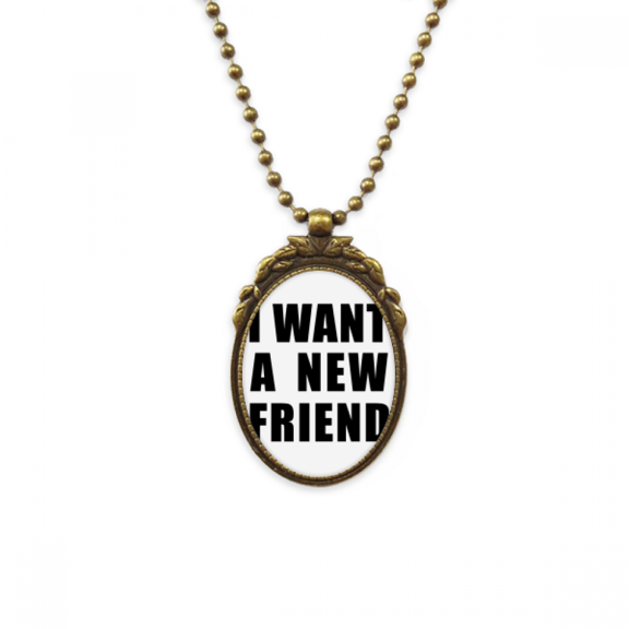 i want a new friend antique necklace vintage bead pendant keychain