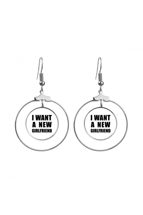 i want a new girlfriend art deco fashion earrings dangle hoop jewelry drop circle