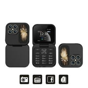 i17 Mini Flip Mobile Phone 2G GSM 1.77 Screen Speed Dial Torch Compact Foldable Phone