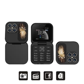 i17 Mini Flip Mobile Phone 2G GSM 1.77" Screen Speed Dial Torch Compact Foldable Phone