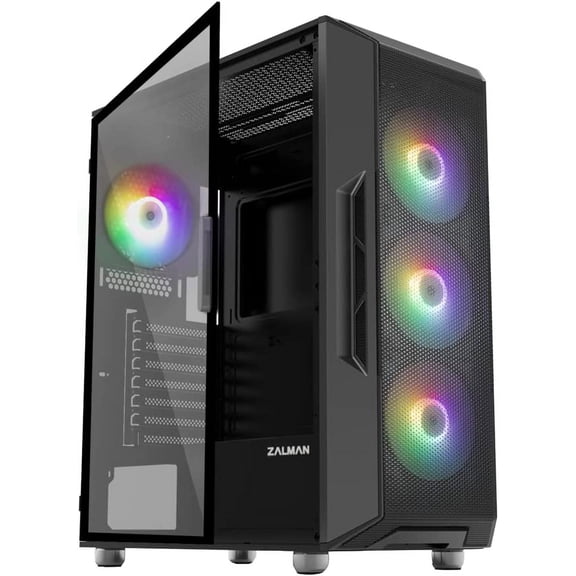 i3 Neo ATX Mid-Tower RGB Gaming PC Desktop Computer Case, Black