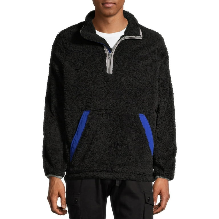 Mens fluffy half zip fleece hotsell