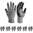 thumbnail image 1 of i9 Essentials™ Multi-Purpose Work Gloves Large Seamless - Nitrile-Coated Safety Gloves for Men - Lightweight Safety Gloves for Woodworking, Gardening, Construction Work Gloves Pairs - Grey, 6 Pairs, 1 of 6